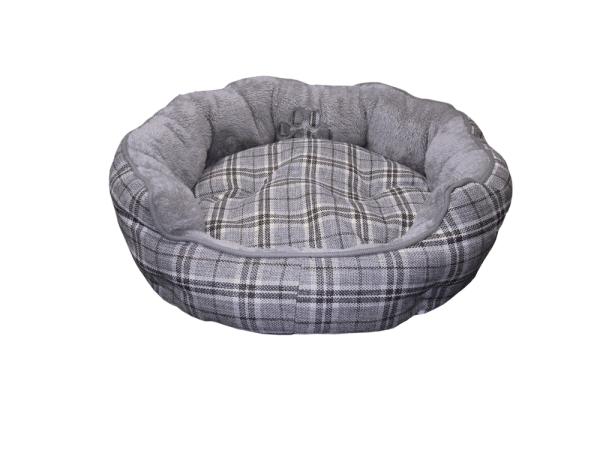 Nobby Donut Kapu - Hundebett / Katzenbett rund [50 cm] Donut mit niedrgem Einstieg und Wendekissen, waschbar